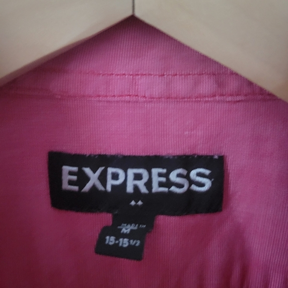 Express Button Down Short Sleeve Shirt S Red Men's - Picture 3 of 5